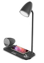 Tellur Nostalgia Wireless Charging Station, Bluetooth Speaker, Desk Lamp - Black