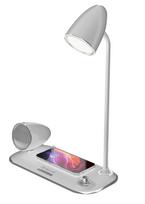 Tellur Nostalgia Wireless Charging Station, Bluetooth Speaker, Desk Lamp - White