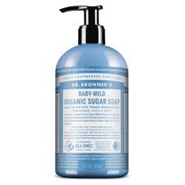 DR. BRONNER'S BABY-MILD, ekologiškas švelnus cukraus muilas kūdikiams be eterinių aliejų, 355 ml