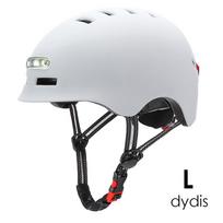 Šalmas Beaster BS02HWL, L dydis, baltas, su LED lemputėmis