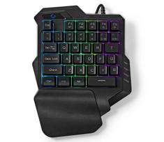 Nedis GKBDS110BK - LED RGB Žaidimų klaviatūra vienai rankai 5V