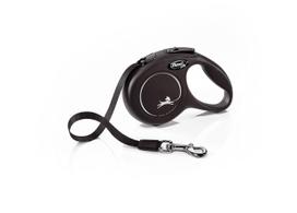 FLEXI New classic XS tape automatinis pavadėlis šunims iki 12kg, juosta 3m, juodas