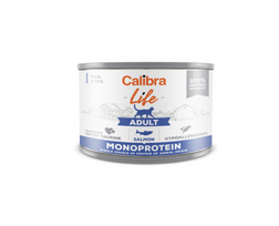 CALIBRA Cat Life can Adult Salmon begrūdžiai vieno baltymo konservai suaugusioms katėms su lašiša, 200 g