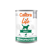 CALIBRA Dog Life can Adult Duck with rice vieno baltymo konservai suaugusiems šunims su antiena ir ryžiais, 400 g