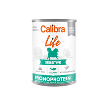CALIBRA Dog Life can Sensitive Salmon with rice vieno baltymo konservai suaugusiems šunims lašiša ir ryžiais, 400 g