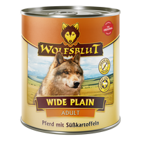 WOLFSBLUT Wide Plain Adult konservai suaugusiems šunims su arkliena batatais, 800 g