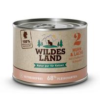 WILDES LAND Chicken&salmon konservuotas begrūdis pašaras suaugusioms katėms su vištiena ir lašiša, 200 g