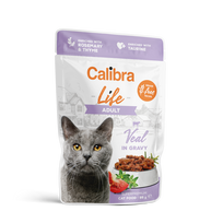 CALIBRA Cat Life pouch konservai maišeliuose suaugusioms katėms su veršiena padaže, 85g