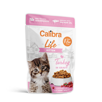 CALIBRA Cat Life pouch konservai maišeliuose kačiukams su kalakutiena padaže, 85g