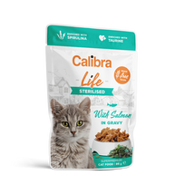 CALIBRA Cat Life pouch konservai maišeliuose sterilizuotoms katėms su lašiša padaže, 85g