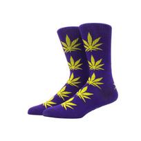 Kojinės vyrams "Weed" (violetinė/žalia)