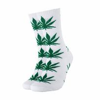 Kojinės vyrams "Weed" (balta/žalia)