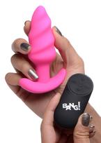 Įkraunamas vibruojantis analinis kaištis su pulteliu “21X vibrating swirl butt plug” - rožinis