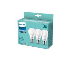 RINKINYS 3x LED Lemputės Philips A60 E27/8W/230V 6500K