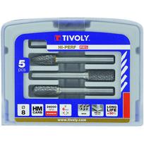Gręžimo frezų rinkinys, kietojo lydinio Ø8mm, rankena Ø6mm TIVOLY