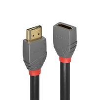 HDMI Laidas - LINDY Anthra Line HDMI Prailginimo Laidas, Didelės Spartos, M/F, 18Gbps, 4096x2160@60Hz, 0.5 m, Juodas