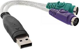 USB adapteris InLine USB - PS / 2 x2 Baltas (33386)