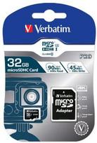 Verbatim Atminties kortelė Micro SD 32GB + adapter Pro U3 juodos spalvos 47041