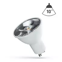 6W 3000K GU10 LED lemputė 10°, šiltai balta
