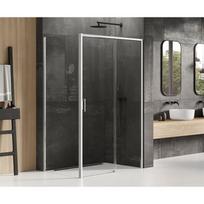 Dušo duriys į nišą PRIME skaidraus stiklo 120cm chromo spalvos korpusu dešininės
