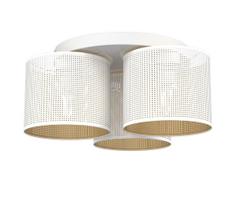 Ant pagrindo montuojamas sietynas LOFT SHADE 3xE27/60W/230V baltas/aukso