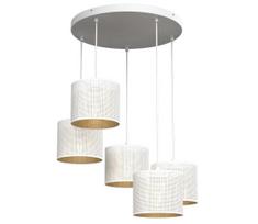 Pakabinamas sietynas LOFT SHADE 5xE27/60W/230V baltas/aukso