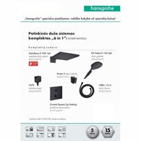Juoda potinkinė termostatinė dušo sistema Hansgrohe Ecostat 6 in 1