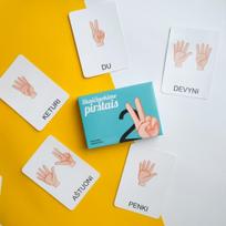 Lavinamųjų kortelių rinkinys „Skaičiuokime pirštais“