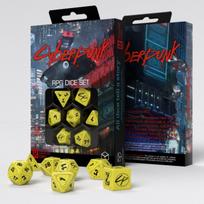 Cyberpunk RED RPG kauliukų rinkinys (geltonos ir juodos sp.)