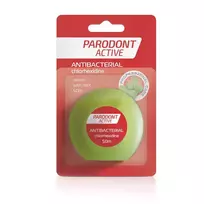 PARODONT ACTIVE, tarpdančių siūlas su chlorheksidinu, 50 m