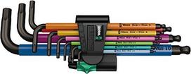 Šešiakampiai raktai 950/9 Hex-Plus Multicolor 1 – L formos raktų rinkinys, metrinis, BlackLaser 05022089001 WERA