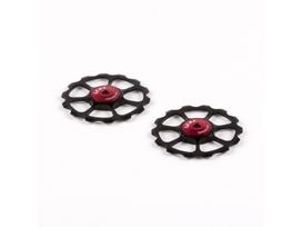 CEMA aliuminiai galinio perjungėjo ratukai Shimano 10/11 pavarų (keramika), Black
