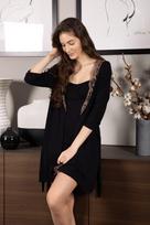 Viskozinis chalatas Sensuella L Juoda (Black)