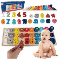 Lavinamoji Montessori medinė dėlionė, mokanti skaičiuoti 4in1