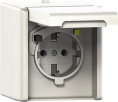 Socket outlet with residual current protection with cover WU53.NAP.0201SK, 16A, 230V, 30mA, IP44, white, SIDUS 2CCF019495R0001 | 7612271473860