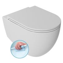Pakabinamas INFINITY RIMLESS  wc su dangčiu baltas matinis