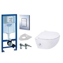 Potinkinis wc rėmas Grohe ir SAT Infinitio klozetas su bide funkcija ir lėtaeigiu dangčiu