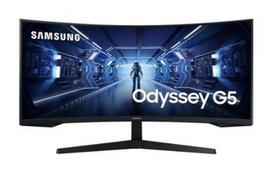 Samsung Odyssey G5 G55T (2023) C34G55TWWP 165Hz lenktas LED GAMING monitorius su VA ir AMD FreeSync Premium technologijomis | 34 colių | UWQHD (3440x1440, 21:9, 110ppi) | Reakcijos laikas: 1ms (MPRT) | 178°/​178° | Jungtys: HDMI, DisplayPort, 3.5mm | Pakreipimas, VESA, Kensington užraktas