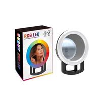 Žiedinė LED šviesos RGB lempa su veidrodžiu telefonui