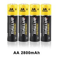 4 vnt AA Batmax kraunami akumuliatoriai 2800 mAh talpos