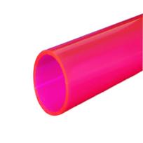 PMMA organinio stiklo  vamzdis 150x144x2000 mm, fluorosencinis raudonas