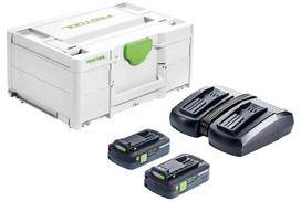 Priedų rinkinys Festool SYS 18V 2x4,0/TCL 6 DUO; 18 V; 2x4,0 Ah akum.