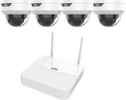 Uniview UNV 2MP 4 kanālu WiFi videonovērošanas komplekts (NVR + 4 kupola kameras)