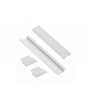 LED juostų profilio komplektas GTV, tiesus, įfrezuojamas, baltos sp., 2 m