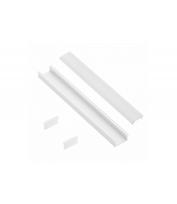 LED juostų profilio komplektas GTV, tiesus, paviršinio montavimo, baltos sp., 2 m