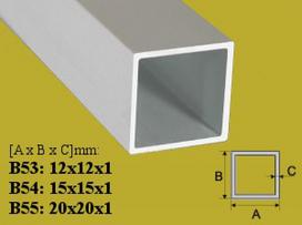 Profilis Effector vamzdis kvadratinis Effector | B53 aliuminis 12x12mm 200 cm