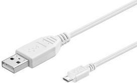 MicroConnect USB A to USB Micro B, Version  2.0, White, 5m USB2.0 A -