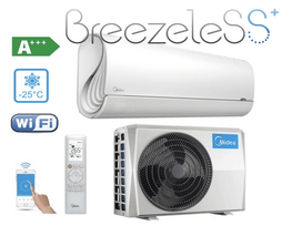 MIDEA BREEZELESS+ bevėjis sieninis šilumos siurblys oras-oras 2,60 kW