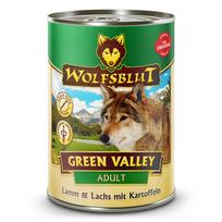 WOLFSBLUT Green Valley Adult konservai suaugusiems šunims su ėriena, lašiša ir bulvėmis, 395 g