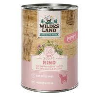 WILDES LAND Puppy beef begrūdžiai konservai šuniukams su jautiena ir batatais, 400 g